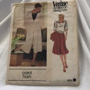 Vintage Vogue American Designers Pattern By Carol Horn